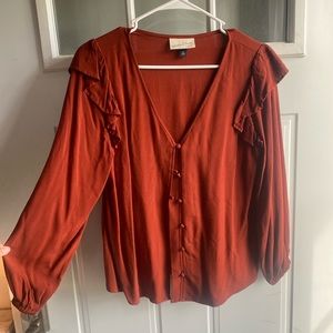 Burnt orange Universal thread blouse, size XS, good/new condition